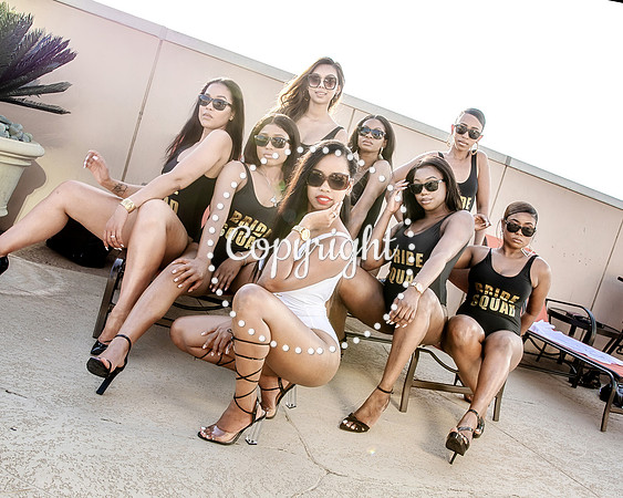 Bridal Party Swimsuit at Reunion Tower in Dallas